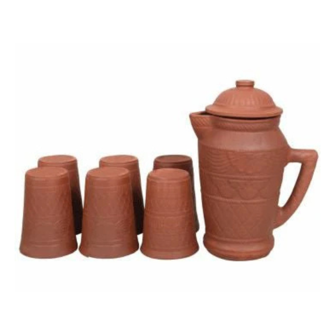 Majestic Clay Jug & Glass 7PCs