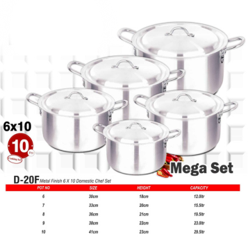 D-20F AL Cooking Set 6x10 Metal Finish