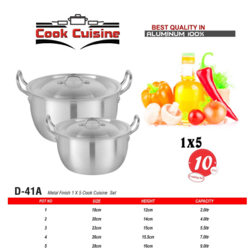 D-41A AL Cook Cuisine Set 1x5 Metal Finish
