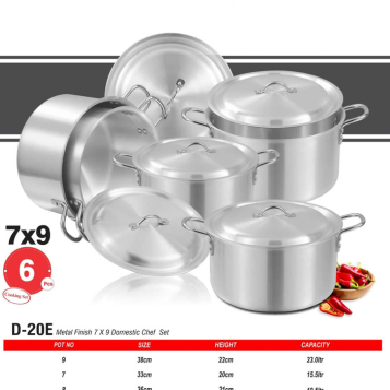 D-20-E AL Cooking Set 7x9 Metal Finish