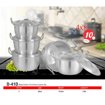 D-41B AL Cook Cuisine Set 2x6 Metal Finish