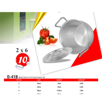 D-41B AL Cook Cuisine Set 2x6 Metal Finish