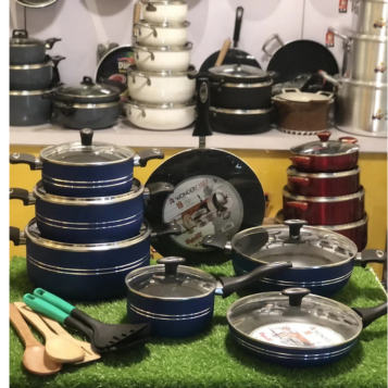 WONDER CHEF GIFT SET 19 Pcs (2-Layers Marble Coated)