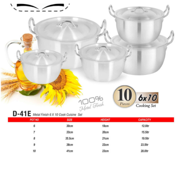 D-41E AL Cook Cuisine Set 6x10 Metal Finish