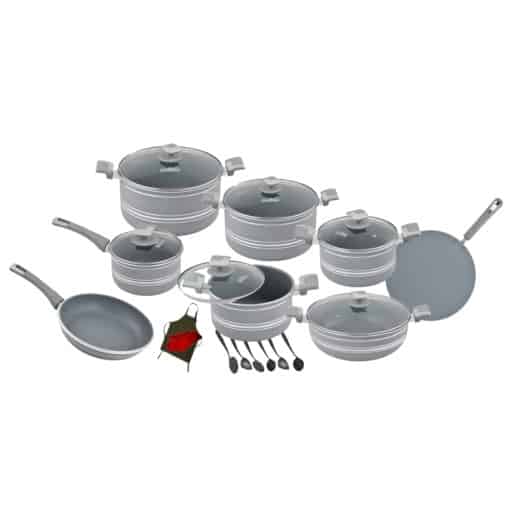 Nonstick Jumbo Gift Set – 22 Pcs (Interior+Exterior Marble)