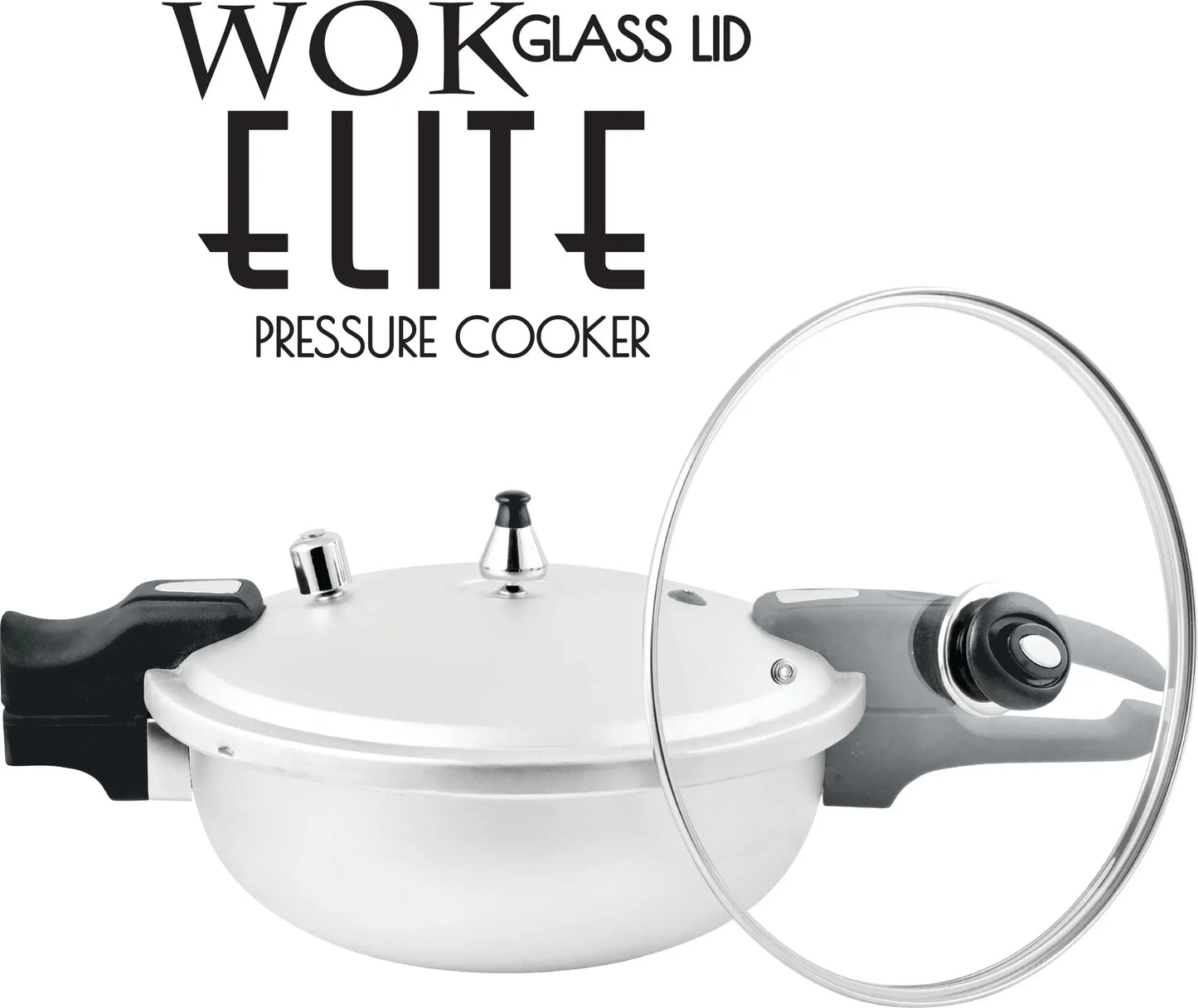 quickcookware Elite Wok 8 Ltr Cooker with Glass